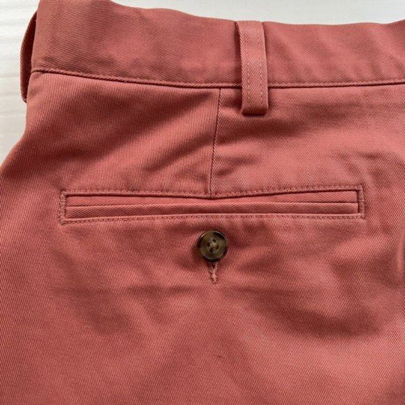 L L Bean Cotton Comfort Stretch Waist Shorts Flat Front Men's Sz 38 Salmon - Picture 7 of 10